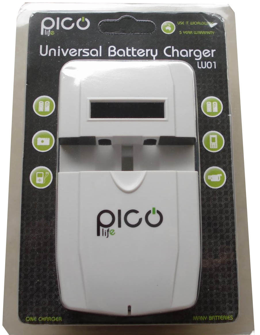 UNIVERSAL CAMERA BATTERY CHARGER with LCD screen / USB port