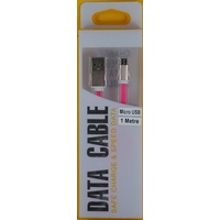 Micro USB to USB 1M Data/Charge Cable Pink