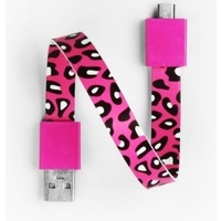 Mohzy USB to Micro USB Loop Cable in Cherry Leopard Pattern