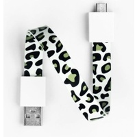 Mohzy USB to Micro USB Loop Cable in Snow Leopard Pattern