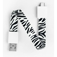 Mohzy USB to Micro USB Loop Cable in Zebra Pattern