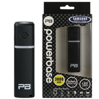 PowerBase Power Bank Charger 3000 mAh with Torch in Black 