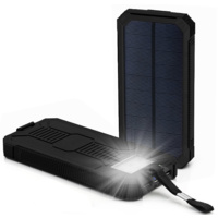 Solar Power Bank 10,000mAh Black with Torch