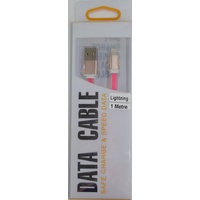 Lightning to USB  1M Data/Charge Cable Pink