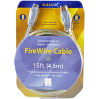 GoldX GX1394AB15 15' FIREWIRE 6 PIN MALE TO 4 PIN MALE