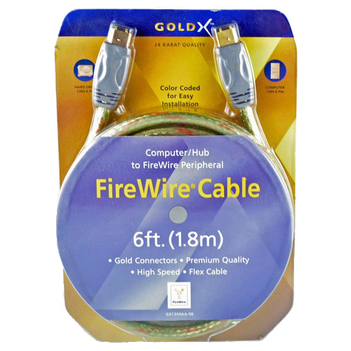 GoldX GX1394AA-06 6FT 6 PIN M TO 6 PIN M
