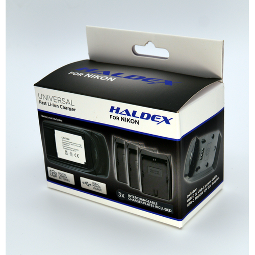 Haldex Charger For Nikon Kit with EN-EL12, EN-EL15 and EN-EL25 inc Car Adaptor AND A/C Adaptor
