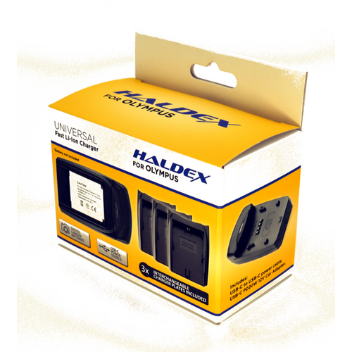 Haldex 700 Series USB-C PD For Olympus Kit with BLN-1, BLS-5 (BLS-1) and BLH-1 inc Car Adaptor AND A/C Adaptor