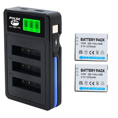 PULSE DB-110 / Li-90B Triple Charger Kit with 2x Batteries