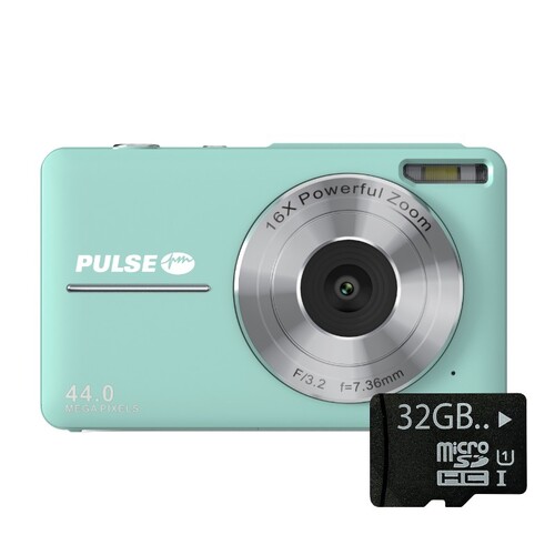 PULSE 44.0 MP 16x Digital Zoom Camera Green BONUS 32GB MICROSD