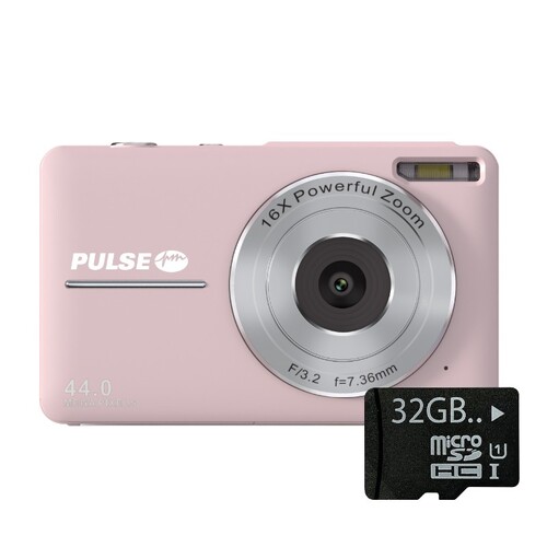 PULSE 44.0 MP 16x Digital Zoom Camera Pink BONUS 32GB MICROSD