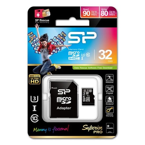 Silicon Power Micro Superior Pro SDHC 32GB UHS-1 (U3) for Ultra HD