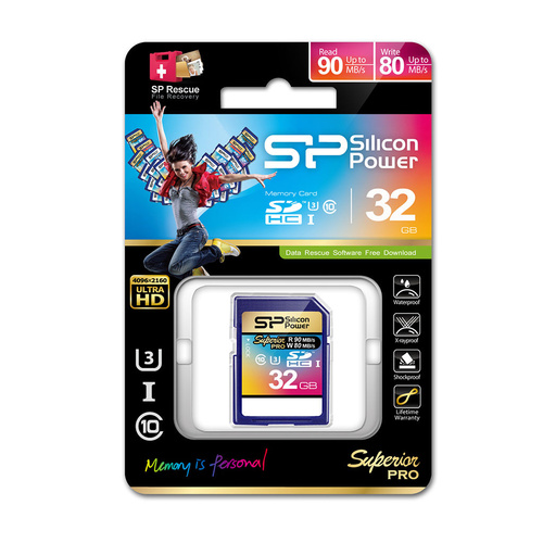 Silicon Power Superior Pro SDHC 32GB UHS-1 (U3) for Ultra HD
