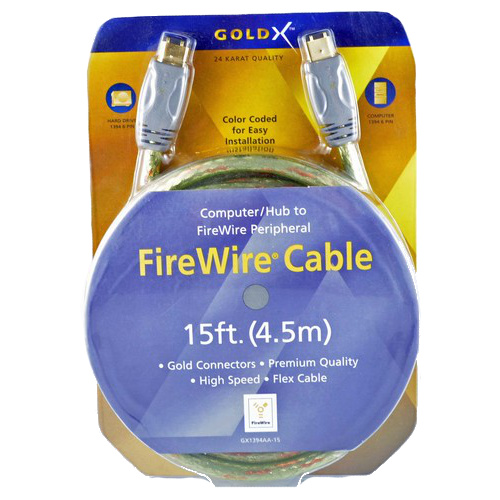 GoldX GX1394AA-15 15' FIREWIRE 6 PIN MALE TO 6 PIN MALE
