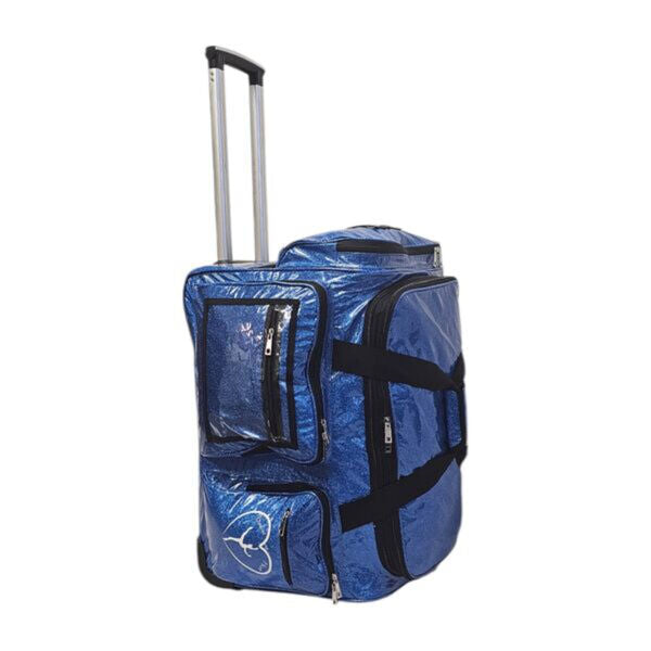 Dancer@Heart 23" Duffel Bag Glitter Blue Sapphire with Rack 2