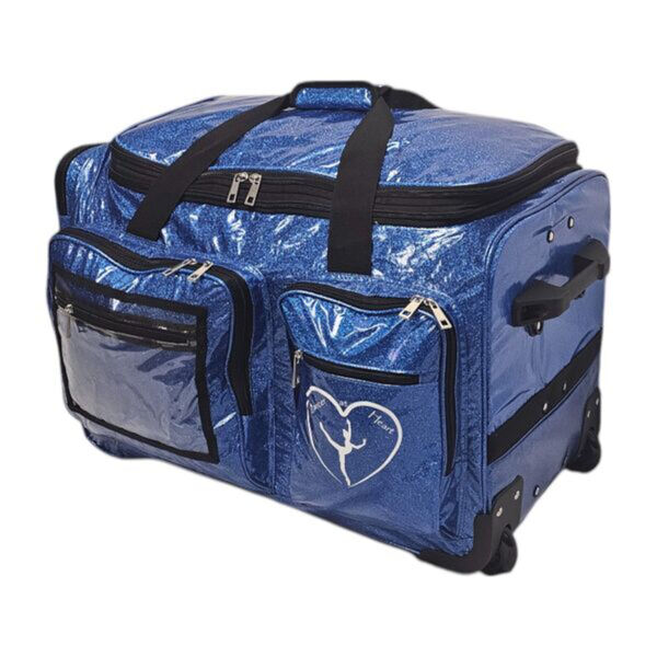 Dancer@Heart 23" Duffel Bag Glitter Blue Sapphire with Rack 3