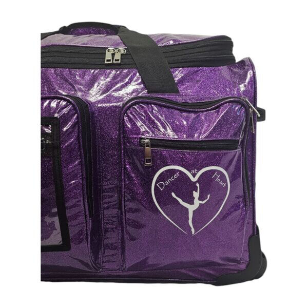 Dancer@Heart 23" Duffel Bag Glitter Purple Amythest with Rack 4