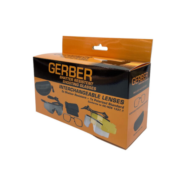 GERBER Shatter Resistant Shooting Glasses – 4-Lens Interchangeable Set  4