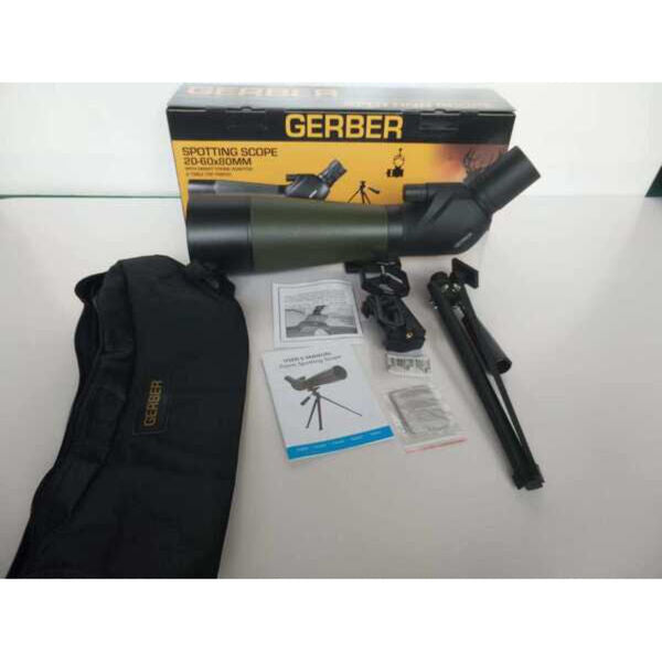 GERBER-Spotting-Scope-20-60x80mm-BaK4-with-Smart-Phone-Adaptor-&-Table-Tripod-2