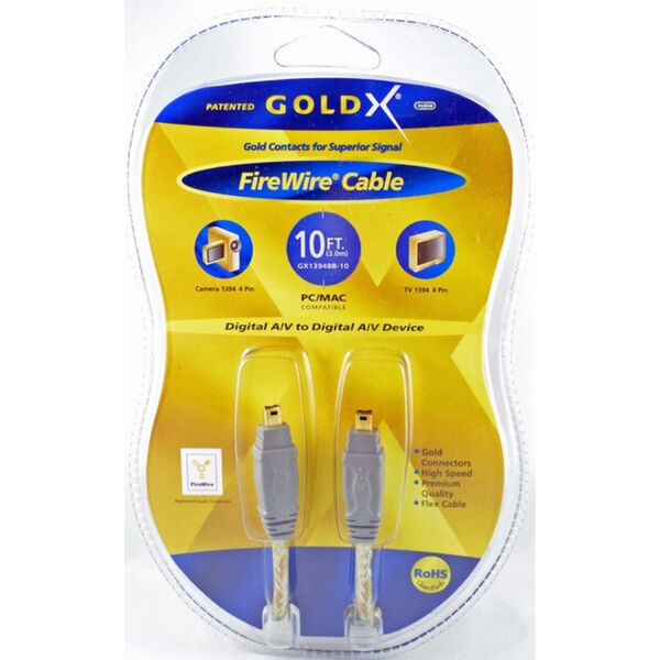 GoldX GX1394BB-10 10FT 4 PIN M TO 4 PIN M 1
