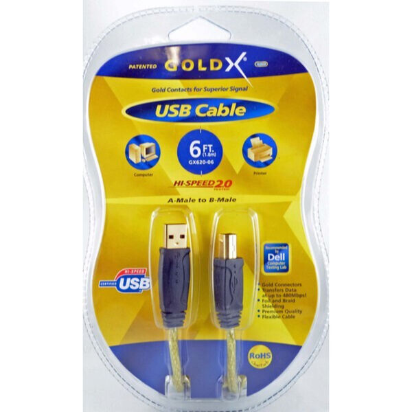 GoldX GX620-06 Hi Speed 6FT A Male To B Male 1