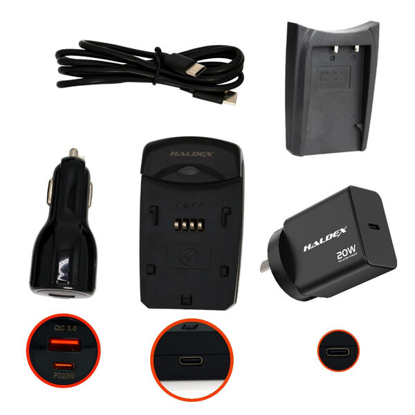 Haldex USB-C Charger Kit  for Panasonic VW-VBG6  1