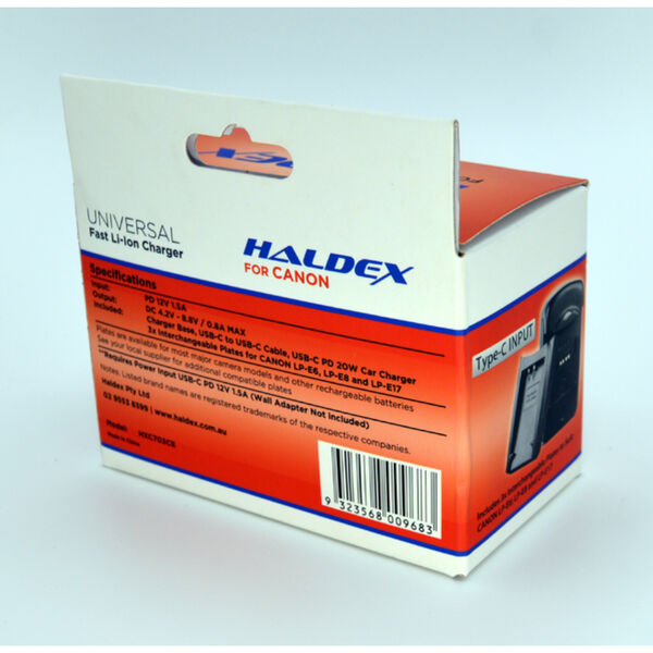 Haldex 700 Series USB-C PD For Canon Kit with LP-E6, LP-E8 and LP-E17 inc Car Adaptor AND A/C Adaptor 2
