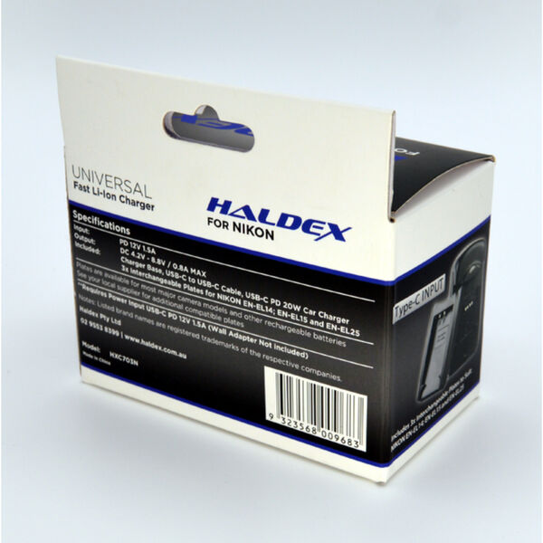 Haldex 700 Series USB-C PD For Nikon Kit with EN-EL14, EN-EL15 and EN-EL25 inc Car Adaptor AND A/C Adaptor 2