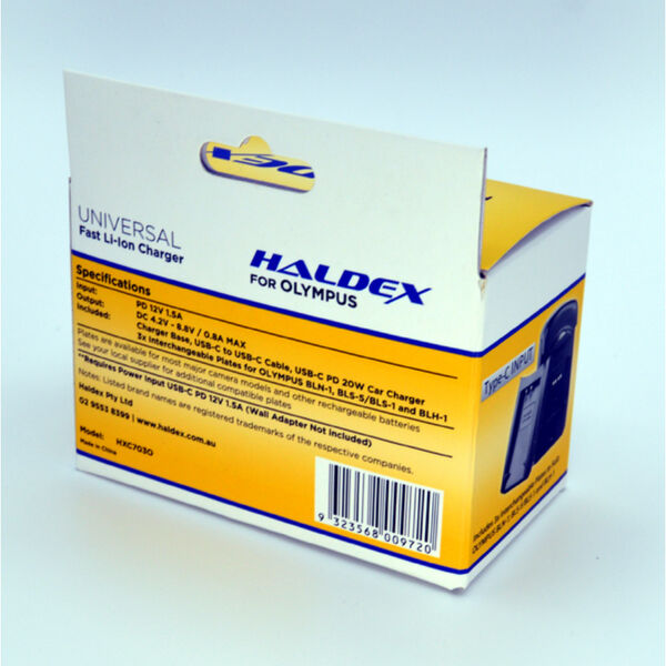 Haldex 700 Series USB-C PD For Olympus Kit with BLN-1, BLS-5 (BLS-1) and BLH-1 inc Car Adaptor AND A/C Adaptor 2