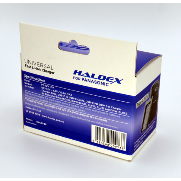 Haldex 700 Series USB-C PD For Panasonic Kit with BLC12, BLF19, BLJ31 and BLK22 inc Car Adaptor AND A/C Adaptor 2