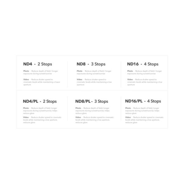 PolarPro DJI Mavic 2 Zoom 6 -Pack Cinema Series with ND4, ND8, ND16, ND4/PL, ND8/PL, ND16/PL 4