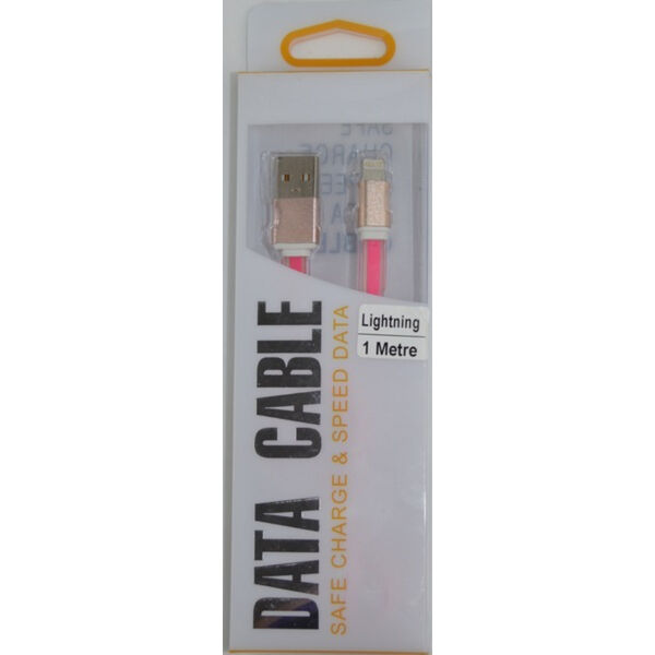 Lightning to USB  1M Data/Charge Cable Pink 1