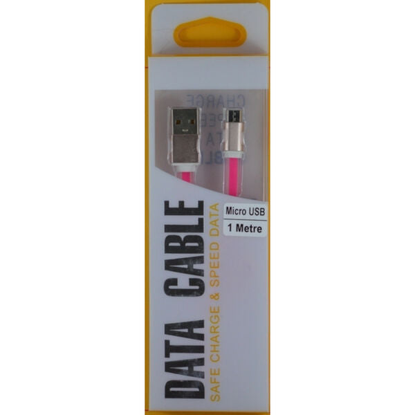 Micro USB to USB 1M Data/Charge Cable Pink 1