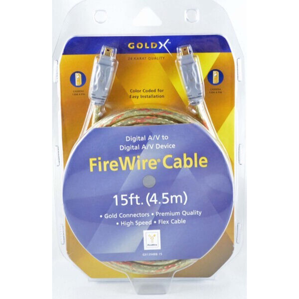 GoldX GX1394BB-15 15FTFIREWIRE 4 PIN M TO 4 PIN M 1